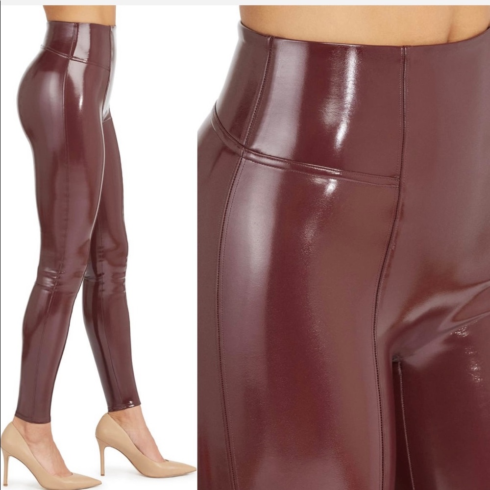 Spanx faux patent leather leggings